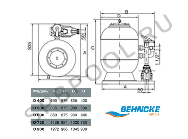 Схема фильтра Behncke Cristall D600 - Spbpool.ru
