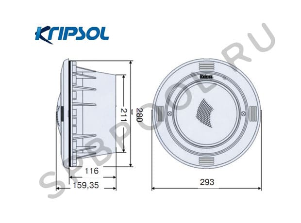 Схема прожектора PLM 300 Kripsol - Spbpool.ru